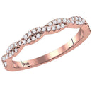 10k Rose Gold Women's Diamond Twist Stackable Ring - FREE Shipping (US/CA)-Rings And Bands-5-JadeMoghul Inc.