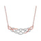 10k Rose Gold Women's Diamond Woven Strands Cluster Necklace - FREE Shipping (US/CA)-Gold & Diamond Pendants & Necklaces-JadeMoghul Inc.