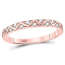 10k Rose Gold Women's Diamond Zigzag Stackable Ring-Rings And Bands-5-JadeMoghul Inc.