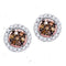 10k Rose Gold Women's Enhanced Diamond Flower Stud Earrings - FREE Shipping (US/CA)-Gold & Diamond Earrings-JadeMoghul Inc.