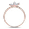 10k Rose Gold Women's Marquise Diamond Three-stone Stackable Ring - FREE Shipping (US/CA)-Gold & Diamond Rings-5-JadeMoghul Inc.