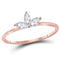 10k Rose Gold Women's Marquise Diamond Three-stone Stackable Ring - FREE Shipping (US/CA)-Gold & Diamond Rings-5-JadeMoghul Inc.