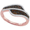 10k Rose Gold Women's Red Diamond Bypass Ring - FREE Shipping (US/CA)-Gold & Diamond Bands-5-JadeMoghul Inc.