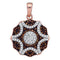 10k Rose Gold Women's Red Diamond Circle Pendant-Gold & Diamond Pendants & Necklaces-JadeMoghul Inc.