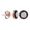 10k Rose Gold Women's Red Diamond Cluster Earrings - FREE Shipping (US/CA)-Gold & Diamond Earrings-JadeMoghul Inc.