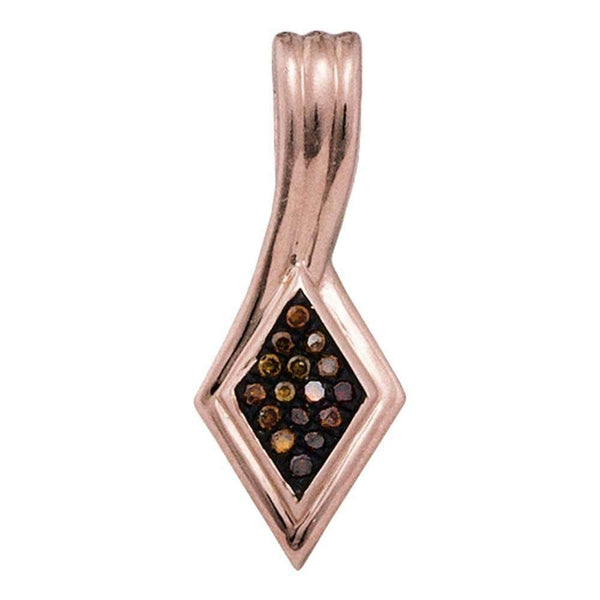 10k Rose Gold Women's Red Diamond Cluster Pendant - FREE Shipping (US/CA)-Gold & Diamond Pendants & Necklaces-JadeMoghul Inc.