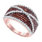 10k Rose Gold Women's Red Diamond Crisscross Stripe Cocktail Ring - FREE Shipping (US/CA)-Gold & Diamond Fashion Rings-5-JadeMoghul Inc.