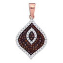 10k Rose Gold Women's Red Diamond Fashion Pendant - FREE Shipping (US/CA)-Gold & Diamond Pendants & Necklaces-JadeMoghul Inc.