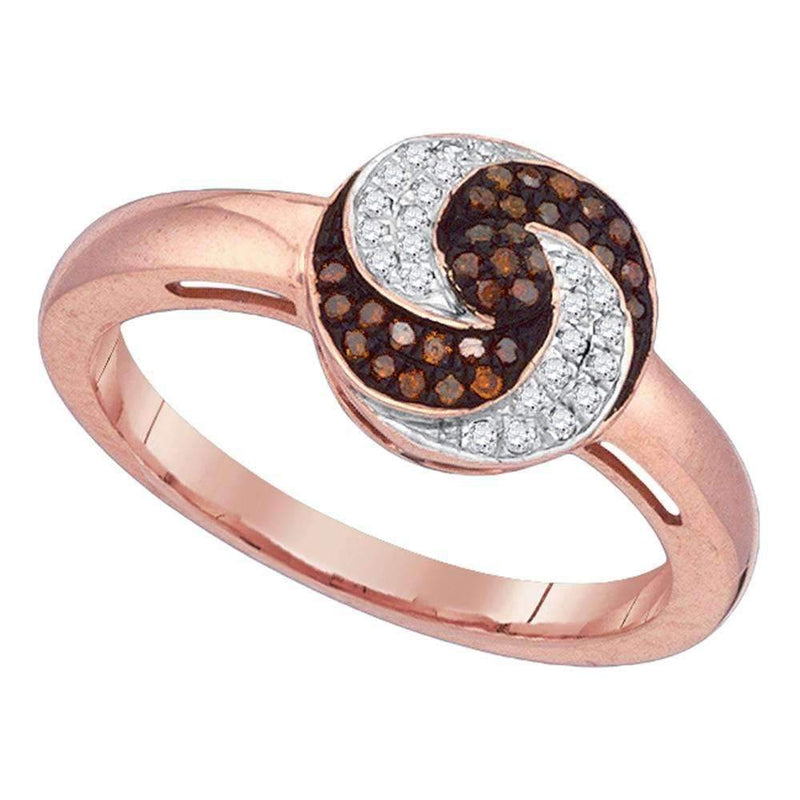 10k Rose Gold Women's Red Diamond Fashion Ring - FREE Shipping (US/CA)-Rings And Bands-6-JadeMoghul Inc.