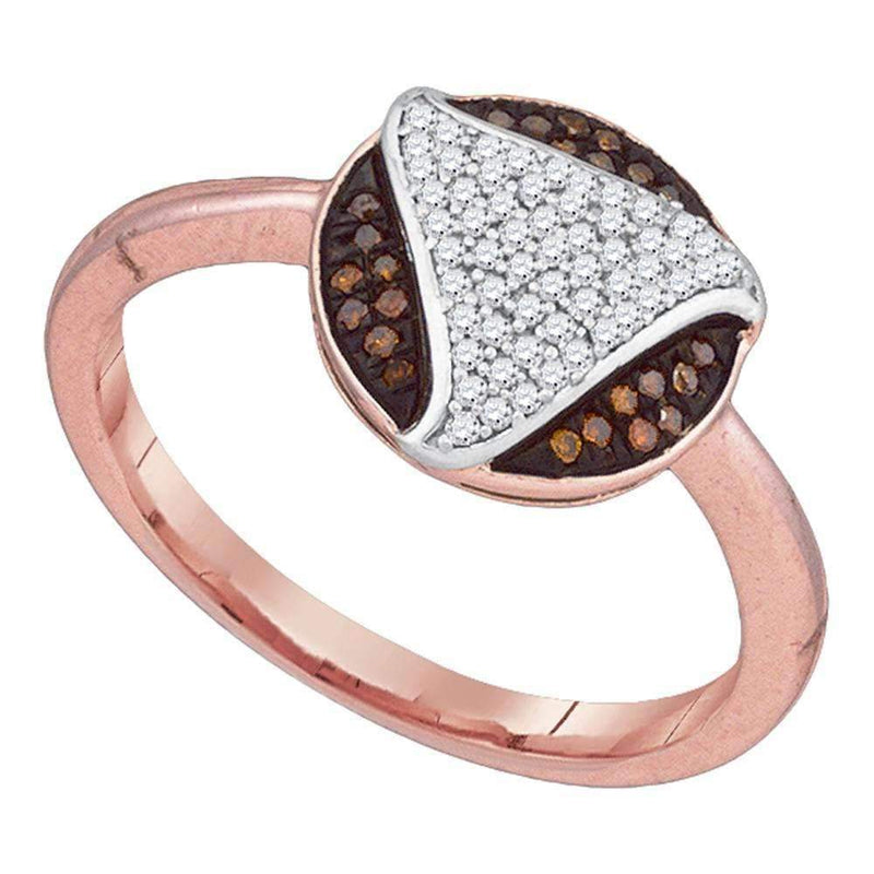 10k Rose Gold Women's Red Diamond Fashion Ring - FREE Shipping (US/CA)-Rings And Bands-7-JadeMoghul Inc.