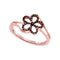 10k Rose Gold Women's Red Diamond Flower Ring - FREE Shipping (US/CA)-Gold & Diamond Fashion Rings-7.5-JadeMoghul Inc.