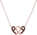 10k Rose Gold Women's Red Diamond Heart Awareness Ribbon Pendant - FREE Shipping (US/CA)-Gold & Diamond Pendants & Necklaces-JadeMoghul Inc.