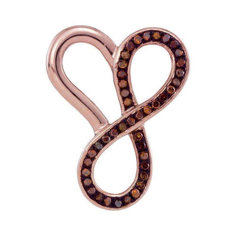 10k Rose Gold Women's Red Diamond Heart Infinity Pendant - FREE Shipping (US/CA)-Gold & Diamond Pendants & Necklaces-JadeMoghul Inc.