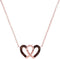 10k Rose Gold Women's Red Diamond Heart Necklace - FREE Shipping (US/CA)-Gold & Diamond Pendants & Necklaces-JadeMoghul Inc.