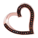 10k Rose Gold Women's Red Diamond Heart Pendant - FREE Shipping (US/CA)-Gold & Diamond Pendants & Necklaces-JadeMoghul Inc.