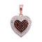 10k Rose Gold Women's Red Diamond Heart Pendant - FREE Shipping (US/CA)-Gold & Diamond Pendants & Necklaces-JadeMoghul Inc.