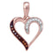 10k Rose Gold Women's Red Diamond Heart Pendant - FREE Shipping (US/CA)-Gold & Diamond Pendants & Necklaces-JadeMoghul Inc.