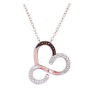 10k Rose Gold Women's Red Diamond Heart Pendant - FREE Shipping (US/CA)-Gold & Diamond Pendants & Necklaces-JadeMoghul Inc.