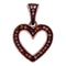 10k Rose Gold Women's Red Diamond Heart Pendant-Gold & Diamond Pendants & Necklaces-JadeMoghul Inc.