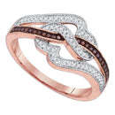 10k Rose Gold Women's Red Diamond Heart Ring - FREE Shipping (US/CA)-Gold & Diamond Heart Rings-5-JadeMoghul Inc.