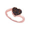 10k Rose Gold Women's Red Diamond Heart Ring - FREE Shipping (US/CA)-Gold & Diamond Heart Rings-6-JadeMoghul Inc.