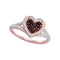 10k Rose Gold Women's Red Diamond Heart Ring-Gold & Diamond Heart Rings-11-JadeMoghul Inc.