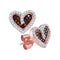 10k Rose Gold Women's Red Diamond Heart Screwback Earrings - FREE Shipping (US/CA)-Gold & Diamond Earrings-JadeMoghul Inc.