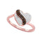 10k Rose Gold Women's Red Diamond Heart Stripe Cluster Ring - FREE Shipping (US/CA)-Gold & Diamond Heart Rings-5-JadeMoghul Inc.