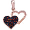 10k Rose Gold Women's Red Diamond Hearts Pendant - FREE Shipping (US/CA)-Gold & Diamond Pendants & Necklaces-JadeMoghul Inc.