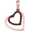 10k Rose Gold Women's Red Diamond Hearts Pendant - FREE Shipping (US/CA)-Gold & Diamond Pendants & Necklaces-JadeMoghul Inc.