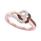 10k Rose Gold Women's Red Diamond Hearts Ring - FREE Shipping (US/CA)-Gold & Diamond Heart Rings-6.5-JadeMoghul Inc.