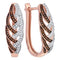 10k Rose Gold Women's Red Diamond Hoop Luxury Earrings - FREE Shipping (US/CA)-Gold & Diamond Earrings-JadeMoghul Inc.