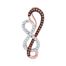 10k Rose Gold Women's Red Diamond Infinity Heart Pendant - FREE Shipping (US/CA)-Gold & Diamond Pendants & Necklaces-JadeMoghul Inc.