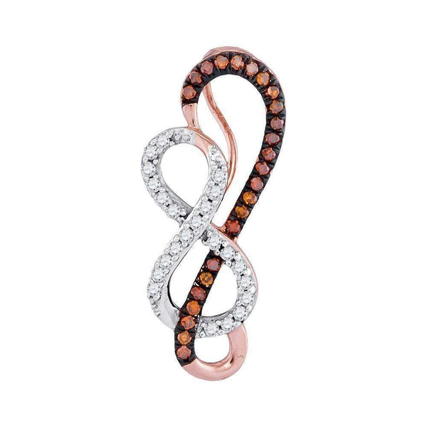 10k Rose Gold Women's Red Diamond Infinity Heart Pendant - FREE Shipping (US/CA)-Gold & Diamond Pendants & Necklaces-JadeMoghul Inc.