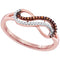 10k Rose Gold Women's Red Diamond Infinity Ring - FREE Shipping (US/CA)-Gold & Diamond Rings-5-JadeMoghul Inc.