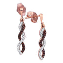 10k Rose Gold Women's Red Diamond Infinity Screwback Earrings - FREE Shipping (US/CA)-Gold & Diamond Earrings-JadeMoghul Inc.