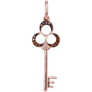 10k Rose Gold Women's Red Diamond Key Pendant - FREE Shipping (US/CA)-Gold & Diamond Pendants & Necklaces-JadeMoghul Inc.