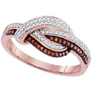 10k Rose Gold Women's Red Diamond Knot Fashion Ring - FREE Shipping (US/CA)-Rings And Bands-6-JadeMoghul Inc.