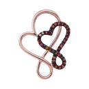 10k Rose Gold Women's Red Diamond Linked Hearts Pendant - FREE Shipping (US/CA)-Gold & Diamond Pendants & Necklaces-JadeMoghul Inc.