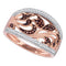 10k Rose Gold Women's Red Diamond Milgrain Floral Ring - FREE Shipping (US/CA)-Gold & Diamond Fashion Rings-6-JadeMoghul Inc.