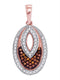 10k Rose Gold Women's Red Diamond Oval Pendant - FREE Shipping (US/CA)-Gold & Diamond Pendants & Necklaces-JadeMoghul Inc.