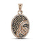 10k Rose Gold Women's Red Diamond Oval Pendant - FREE Shipping (US/CA)-Gold & Diamond Pendants & Necklaces-JadeMoghul Inc.