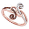 10k Rose Gold Women's Red Diamond Ring - FREE Shipping (US/CA)-Gold & Diamond Fashion Rings-5-JadeMoghul Inc.