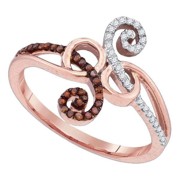 10k Rose Gold Women's Red Diamond Ring - FREE Shipping (US/CA)-Gold & Diamond Fashion Rings-5-JadeMoghul Inc.
