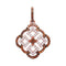 10k Rose Gold Women's Red Diamond Square Cluster Pendant - FREE Shipping (US/CA)-Gold & Diamond Pendants & Necklaces-JadeMoghul Inc.