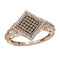 10k Rose Gold Women's Red Diamond Square Ring - FREE Shipping (US/CA)-Gold & Diamond Fashion Rings-JadeMoghul Inc.