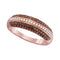 10k Rose Gold Women's Red Diamond Striped Ring - FREE Shipping (US/CA)-Gold & Diamond Bands-JadeMoghul Inc.