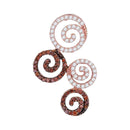 10k Rose Gold Women's Red Diamond Swirl Circle Pendant - FREE Shipping (US/CA)-Gold & Diamond Pendants & Necklaces-JadeMoghul Inc.