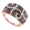 10k Rose Gold Women's Red Diamond Swirl Ring - FREE Shipping (US/CA)-Gold & Diamond Fashion Rings-5-JadeMoghul Inc.