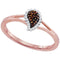 10k Rose Gold Women's Red Diamond Teardrop Cluster Ring - FREE Shipping (US/CA)-Gold & Diamond Fashion Rings-5-JadeMoghul Inc.